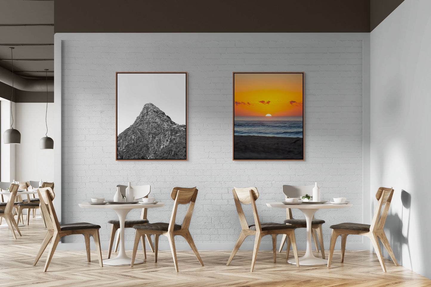 4:5 photography prints featuring a vivid ocean sunrise with waves and clouds, perfect for coastal-themed home decor.